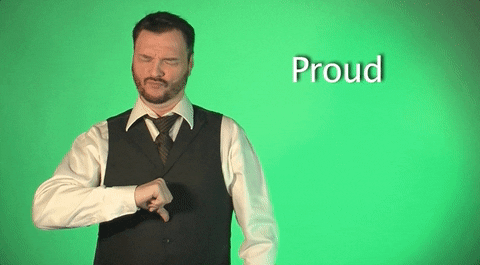 proud sign language GIF by Sign with Robert - Find &amp; Share on GIPHY