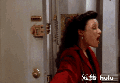 shocked elaine benes gif by hulu - find & share on giphy