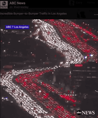 ilovebuttercoffee los-angeles-traffic-jam-extreme-light-pollution GIF