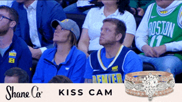 third wheel kiss cam GIF by NBA