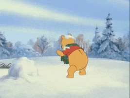 vd pu pooh snow happy joy GIF