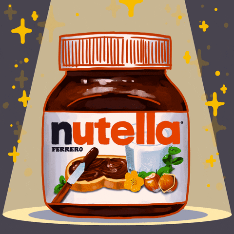 percolate galactic, nutella, nutella day, nom, crack, diabetes, hey girl GIF by Percolate Galactic