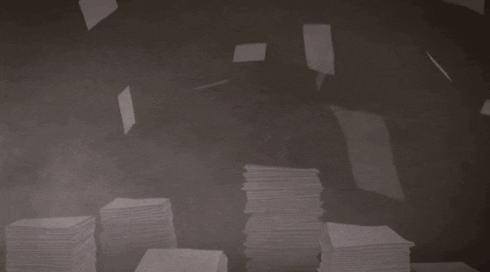 papers flying gif