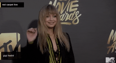 waving gigi hadid GIF by MTV Movie & TV Awards