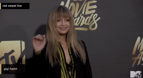 waving gigi hadid GIF by MTV Movie & TV Awards