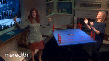 winning debra messing GIF by The Meredith Vieira Show