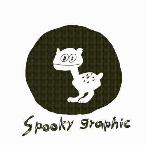 Spooky-graphic space alien character original GIF