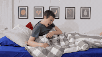 goodworker morning bed wake up yawn GIF