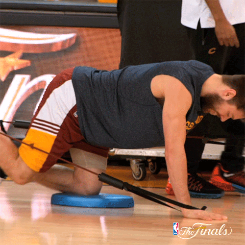 stretching cleveland cavaliers GIF by NBA