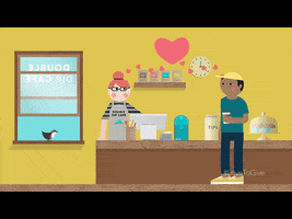 dipjar love coffee hearts cafe GIF