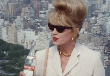 absolutely fabulous drinking GIF