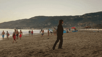 beach digging GIF by Angie Tribeca