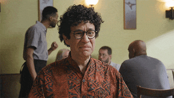 TV gif. Fred Armisen, as Peter in Portlandia, trembles and frowns as his eyes fill with tears.