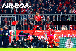 excited flying high GIF by FC Bayern Munich