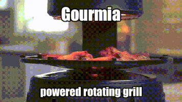 Solution grill meat gourmia powered rotating grill chef daniel green GIF