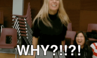 TV gif. Gwyneth Paltrow as Holly on Glee throws her head back and screams, “Why?!!?!”