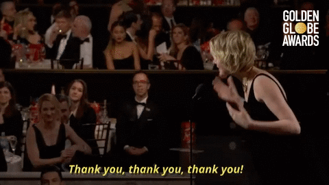 Greta Gerwig Thank You GIF by Golden Globes - Find & Share on GIPHY