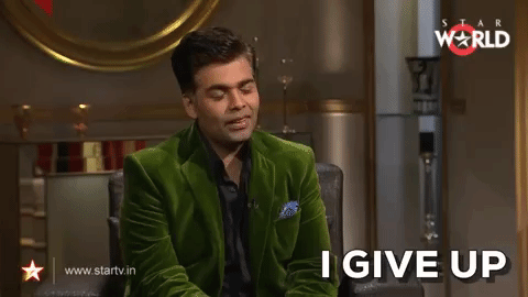 Koffee With Karan I Give Up GIF - Find & Share on GIPHY