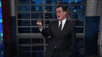 donald trump middle finger GIF by The Late Show With Stephen Colbert