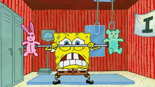lifting weights GIF by SpongeBob SquarePants