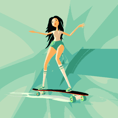 everfresh cartoon loop skateboarding cinema 4d GIF