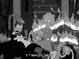 Black And White Fire GIF by The Simpsons