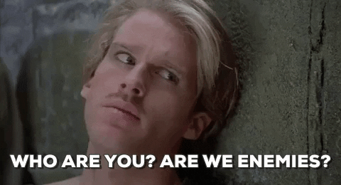 Cary Elwes Who Are You Are We Enemies GIF - Find & Share on GIPHY