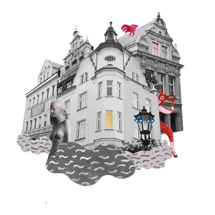 magic_suitcase illustration festival city street GIF
