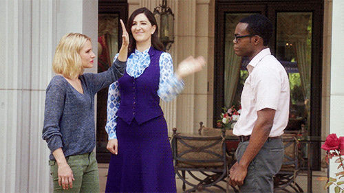 High Five Episode 7 GIF by The Good Place - Find & Share on GIPHY