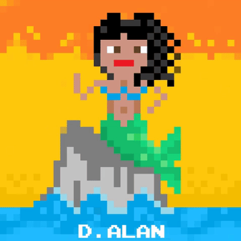 Pixel Mermaid GIF