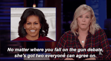 michelle obama gun control GIF by Chelsea Handler