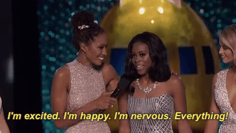 "I'm excited. I'm happy. I'm nervous. Everything!" gif