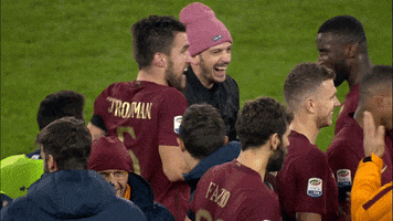 happy team dance GIF by AS Roma