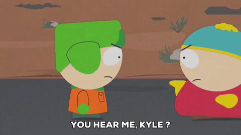 Image result for cartman and kyle gif