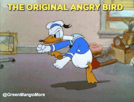 greenmangomore disney cartoons donald duck angry bird GIF