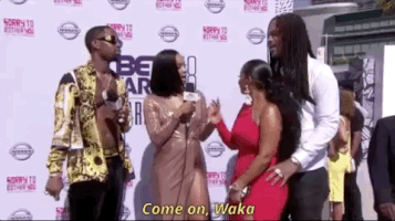 red carpet come on waka GIF by BET Awards