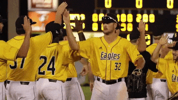 golden eagles hug GIF by Southern Miss Athletics