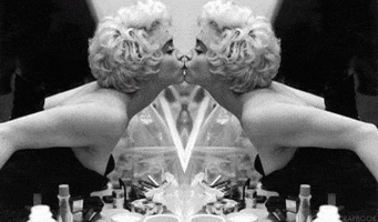 black and white kiss GIF