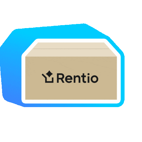 Logo Box Sticker by Rentio.inc