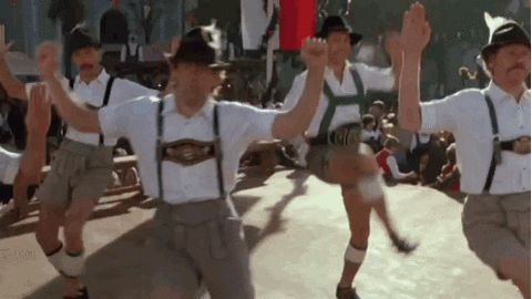  dancing oktoberfest chevy chase clark griswold national lampoons european vacation GIF