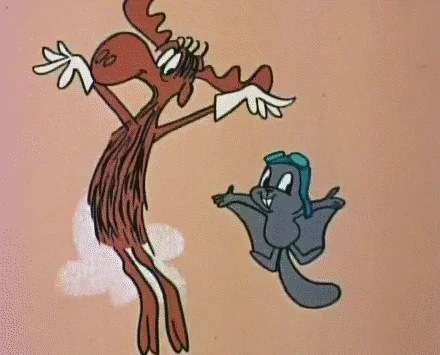 flying rocky and bullwinkle GIF
