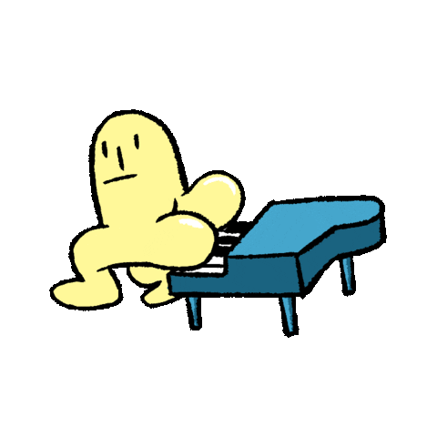 Cartoon Piano Sticker