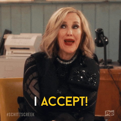catherine rose yes GIF by Schitt's Creek