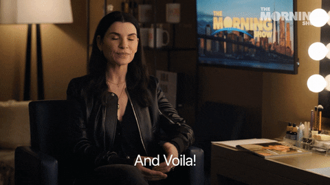 Julianna Margulies saying 'And Voila'