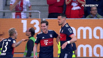 happy sandro wagner GIF by FC Bayern Munich