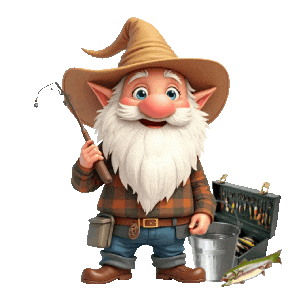 Gone Fishing Gnome Sticker