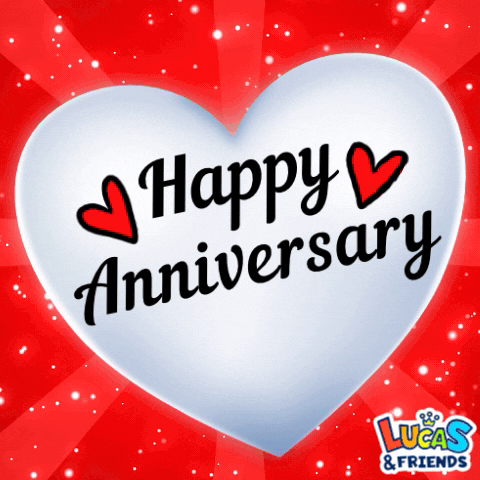 Happy Anniversary Hearts GIF by Lucas and Friends by RV AppStudios
