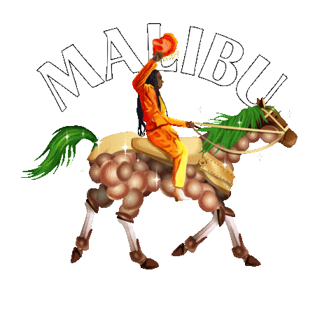 Party Saddle Up Sticker by Malibu Rum