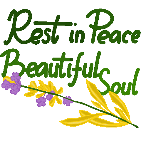 Rest In Peace Flower Sticker