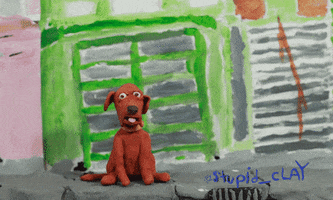 stupid_clay happy dance animation dog GIF
